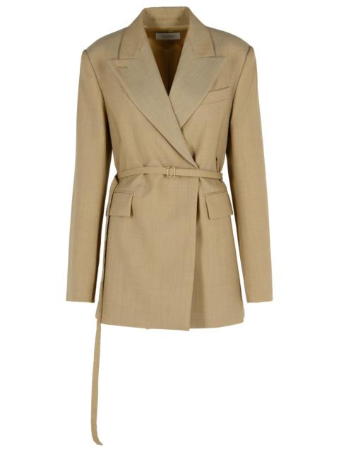 Sportmax Sportmax 'Tubinga' Beige Brown Virgin Wool Blazer Women