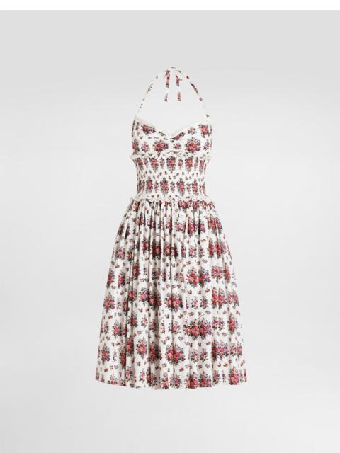 Dolce & Gabbana Small flower bouquet-print poplin dress