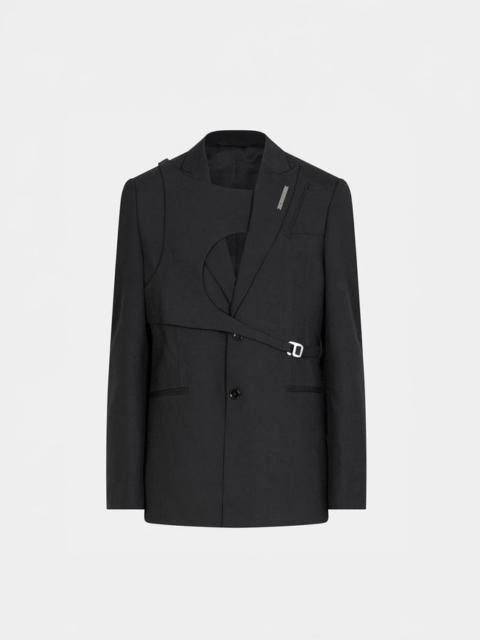 HELIOT EMIL™ HELIOT EMIL SS21 BLACK LAYERED HARNESS BLAZER