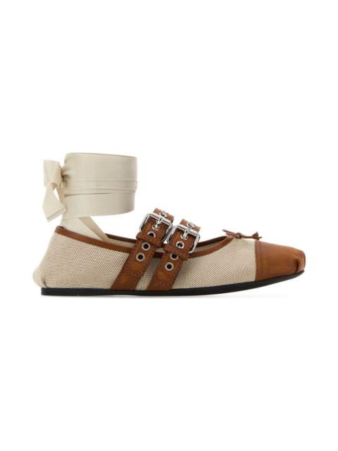 Miu Miu Two-tone Canvas Ballerinas
