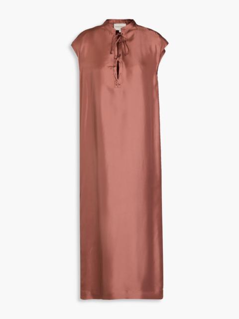 Loulou de Saison Demeter lace-up silk-twill midi dress
