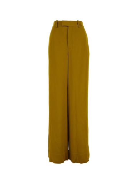 SAINT LAURENT Saint Laurent Woman Ochre Satin Wide-Leg Pant