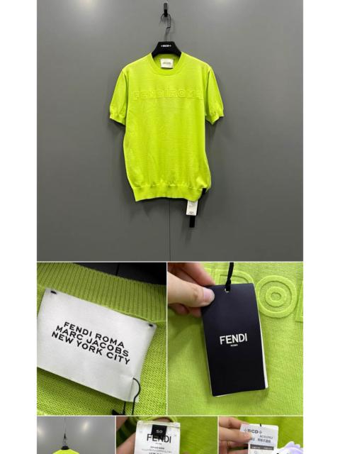 Other Designers FENDI Fendi Letter Embroidery Round Neck Knitted Short Sleeve Size 48*4