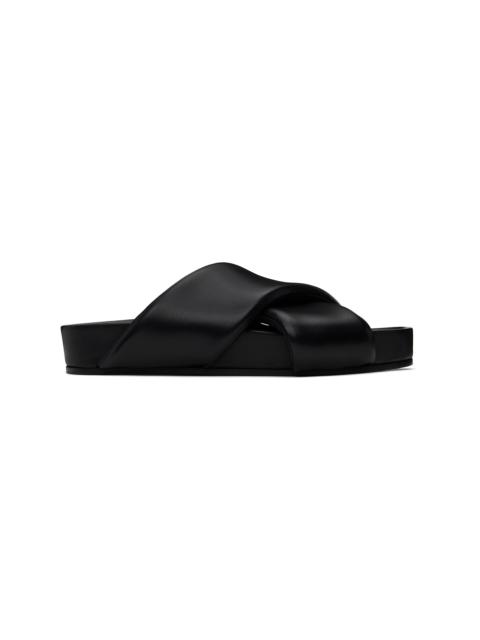 Jil Sander Black Padded Sandals