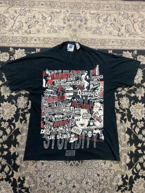 Other Designers Vintage 2000s Punk Rock Band Collage T-Shirt Black Anarchy Crass The Damned UK Subs Starworld S