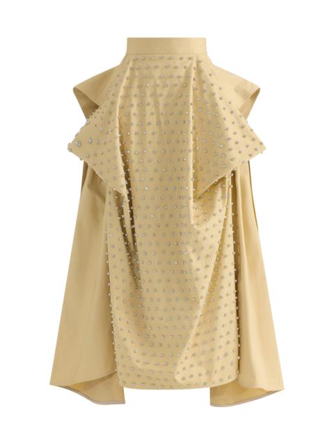 MATICEVSKI Fleur Studded Cotton Skirt yellow