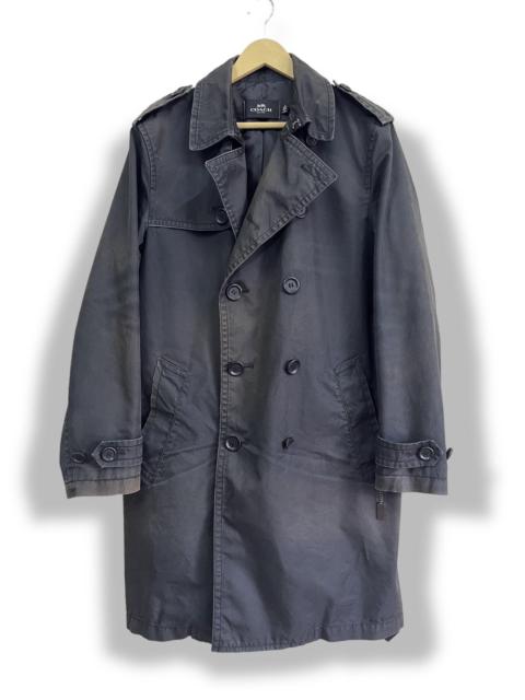 COACH Faded Coach Long Trench Coat Parka Double Breasted
