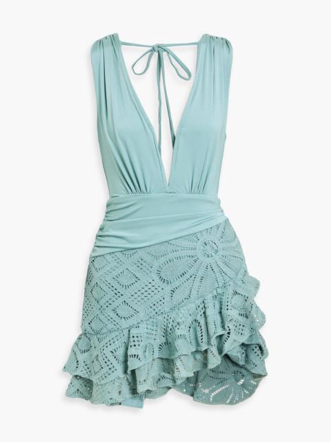 PatBO Camila Coelho stretch-jersey and crochet mini dress