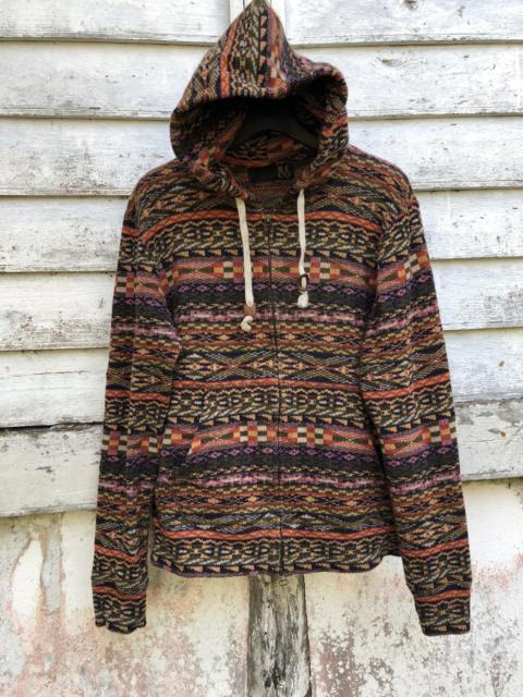 Japanese Brand - Rico Hoodie Aztec Design Hooded Zipper Sweater