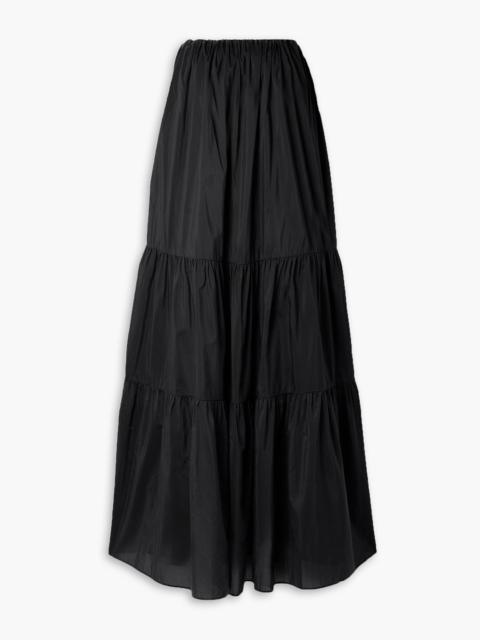 MATTEAU Strapless tiered cotton and silk-blend poplin maxi dress