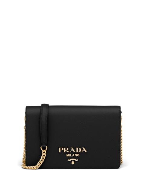 Prada logo-lettering Saffiano leather shoulder bag