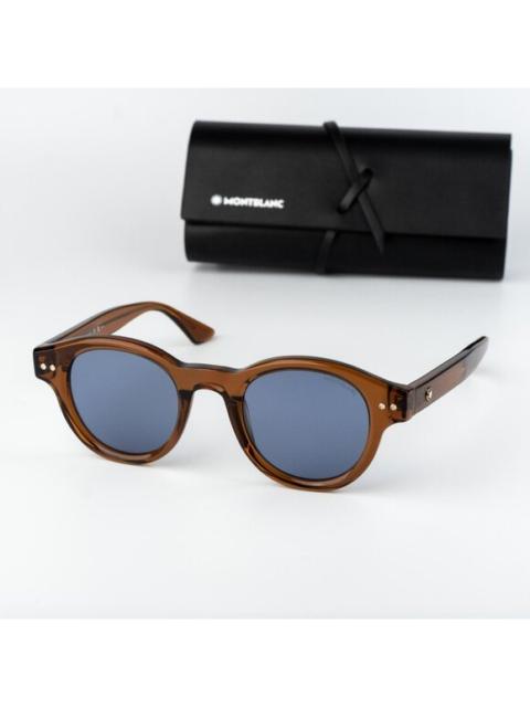 Montblanc Montblanc Men Sunglasses Brown Blue Round MB0287S 003 NEW AUTHENTIC