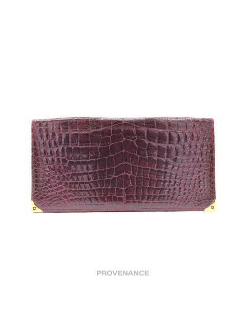 Givenchy Givenchy Long Wallet - Burgundy Crocodile Leather