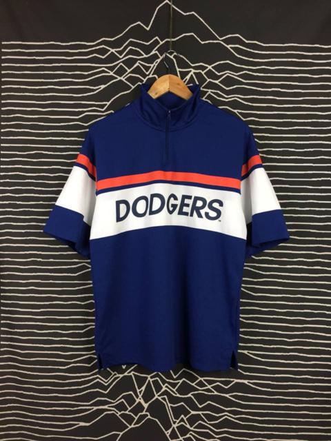 Other Designers Vintage - Vtg MLB Los Angelas Dodgers Quarter Zip Baseball Tee