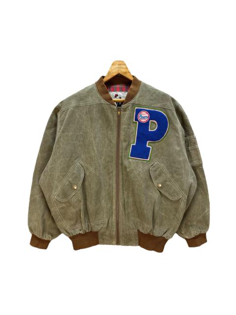 Other Designers Vintage - PERSON'S Capital P Big Logo Work Bomber Jacket #A56-1290