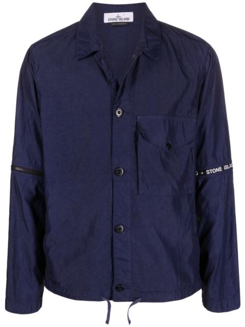 Stone Island detachable-sleeves logo-print shirt jacket