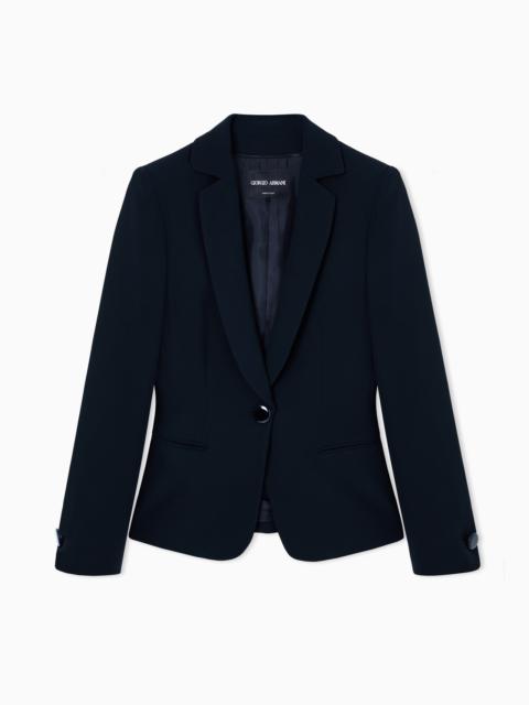 GIORGIO ARMANI SINGLE-BREASTED SILK-CADY JACKET