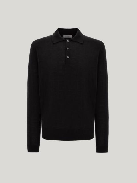 Canali BLACK SEAMLESS CANALI NUVOLA POLO IN EXTRA-FINE MERINO WOOL