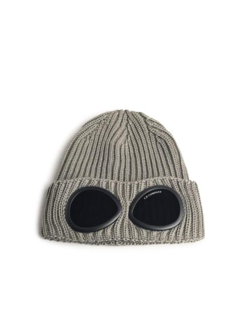 C.P. Company C.P. Company 'Goggle' Beige Wool Beanie Men