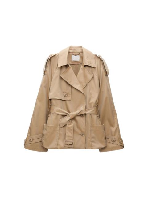 Luxury adjustable-hemline trench coat