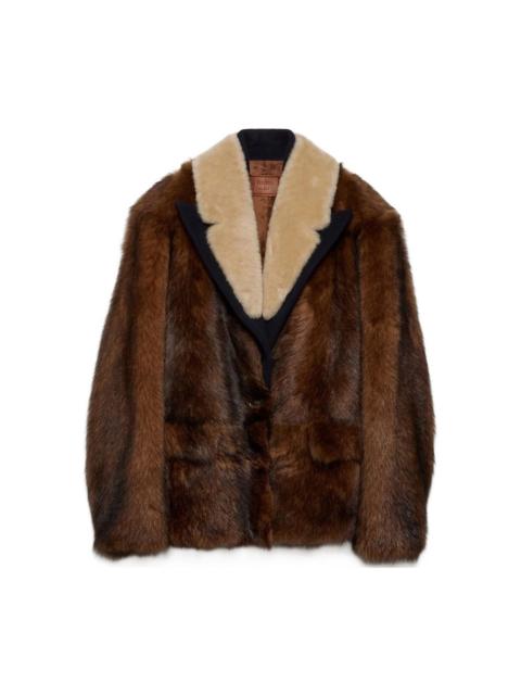 Prada Prada Brown Coats - Faux Fur Coats Women