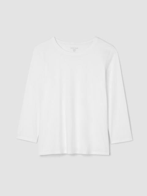 EILEEN FISHER Organic Pima Cotton Jersey 3/4-Sleeve Tee