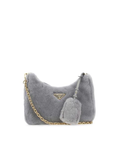 Prada Prada Light Grey Shearling Shoulder Bag