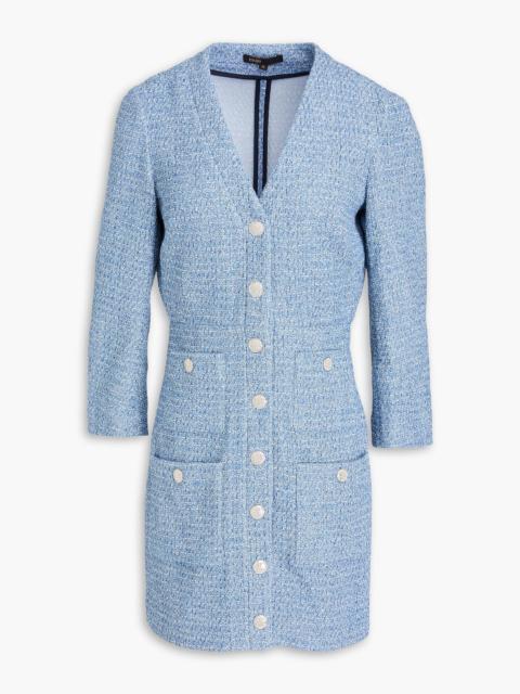maje Metallic cotton-blend bouclé-tweed mini dress