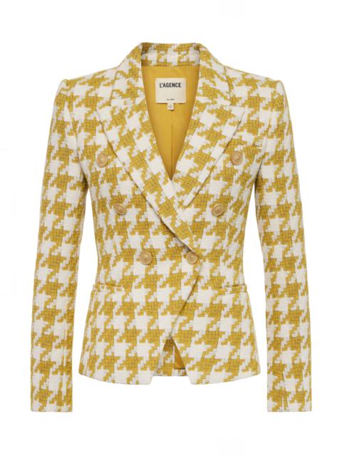 L'AGENCE Marie Houndstooth Tweed Blazer