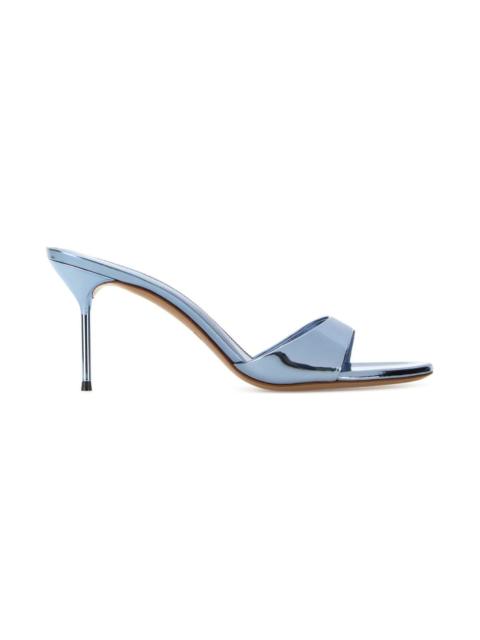 PARIS TEXAS Light Blue Leather Lidia Mules