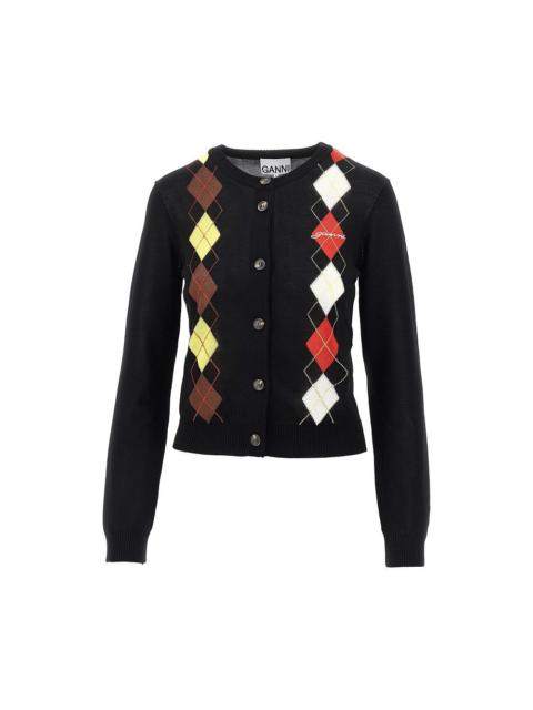 GANNI Ganni Women Knitted Cardigan With Diamond Motif