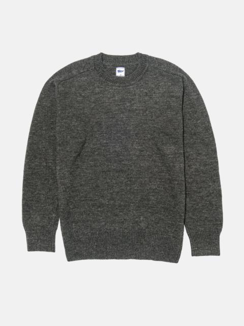 J. PRESS GREY WOOL CREWNECK SWEATER - TRIM FIT