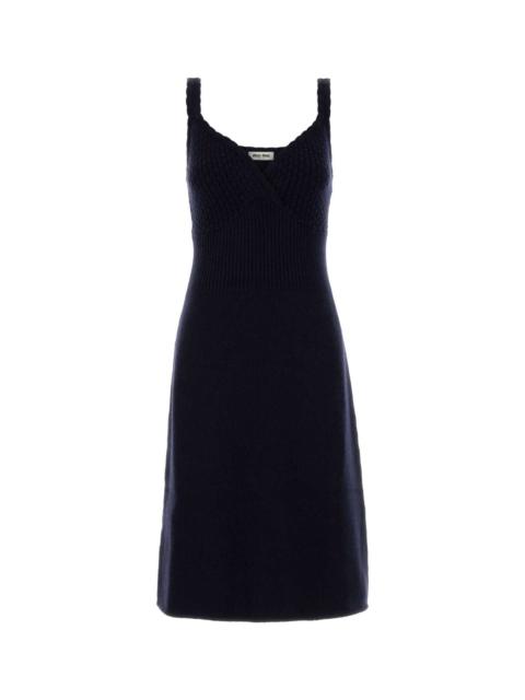Miu Miu Miu Miu Women Navy Blue Wool Dress