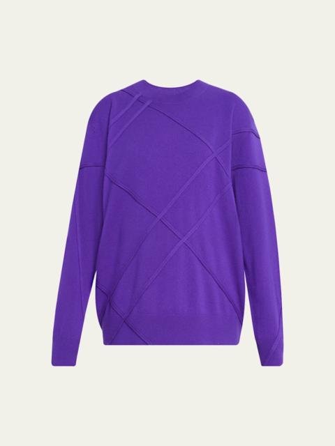 Dries Van Noten Timona Cashmere Crossed Textured Stitch Sweater