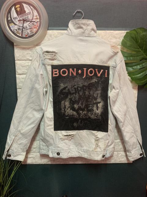 Other Designers Distressed Denim - RARE!! Distressed Denim Jacket BON JOVI