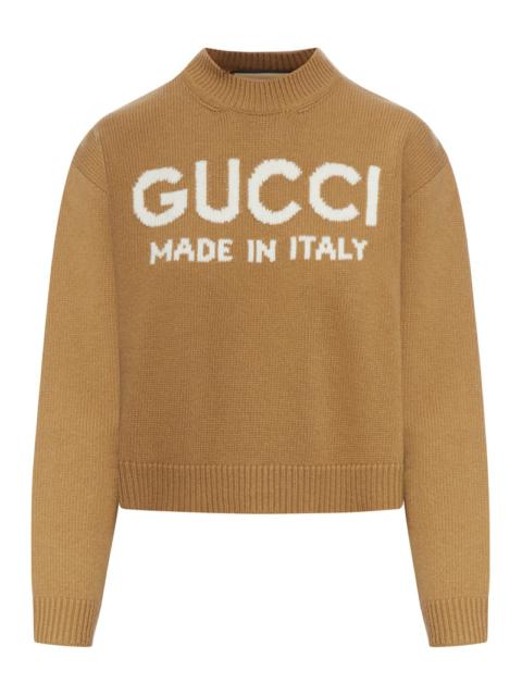 Gucci Women Wool Sweater With Gucci Intarsia