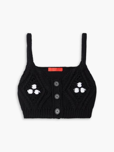 Other Designers Cable-knit cotton bra top