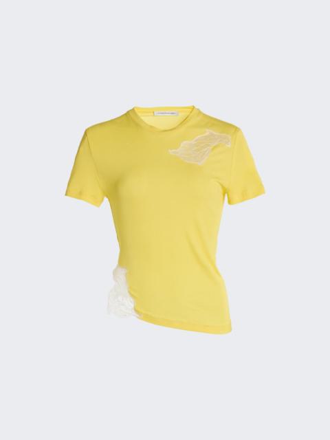 CHRISTOPHER ESBER Delphin Lace Rib Tee Zest And White