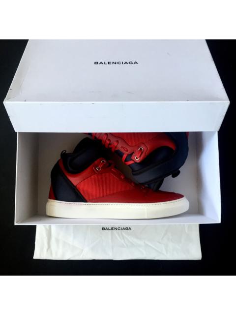 BALENCIAGA Balenciaga Red Leather & Neoprene Sneakers NWT