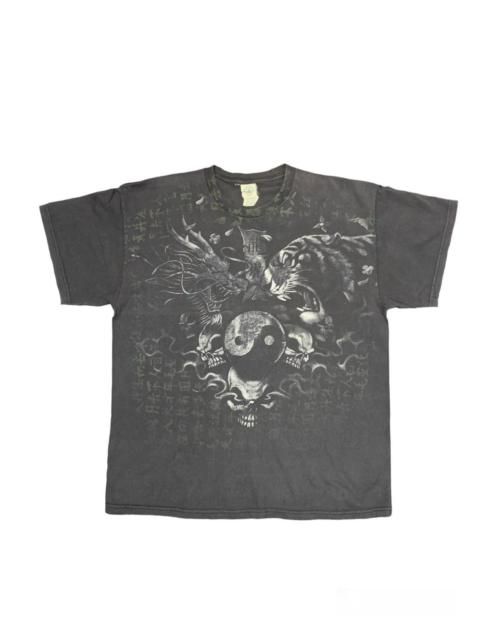 Other Designers Affliction - Vintage Y2K THRASHED Faded Skull Tee