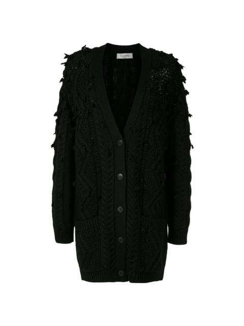 Valentino Valentino Garavani Oversized Tassel-Trim Cable-Knit Cardigan