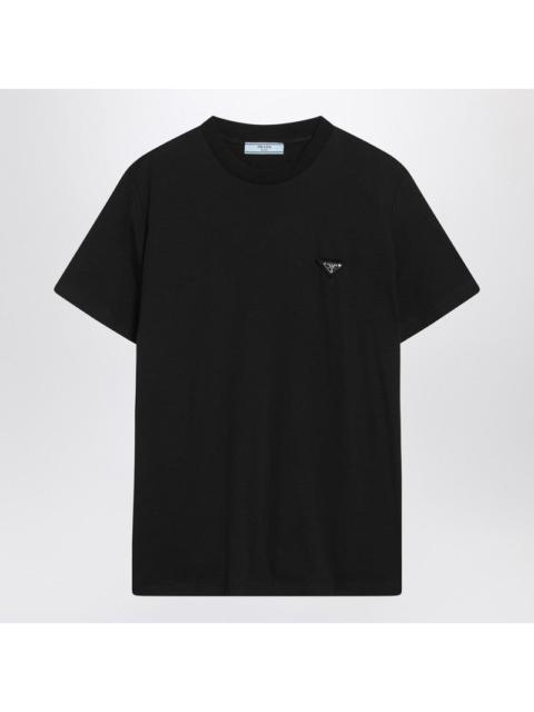 Prada Prada Black T-Shirt With Triangle Logo Women
