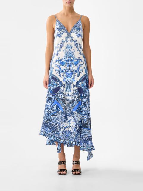 CAMILLA BIAS SLIP DRESS WITH FRILL HEM