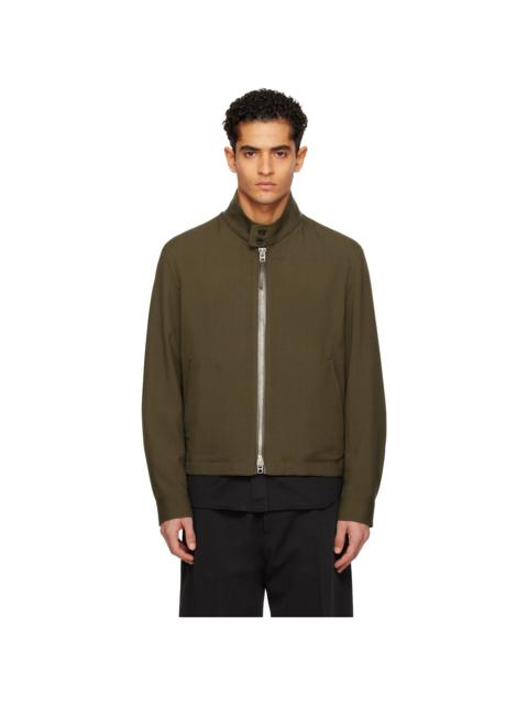TOM FORD Khaki Wool Cashmere Silk Reps Harrington Jacket