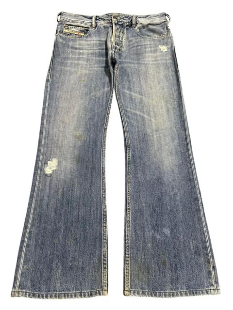 Other Designers Streetwear - Vintage Diesel Industry Blue Wash Distress Wide Leg Jeans