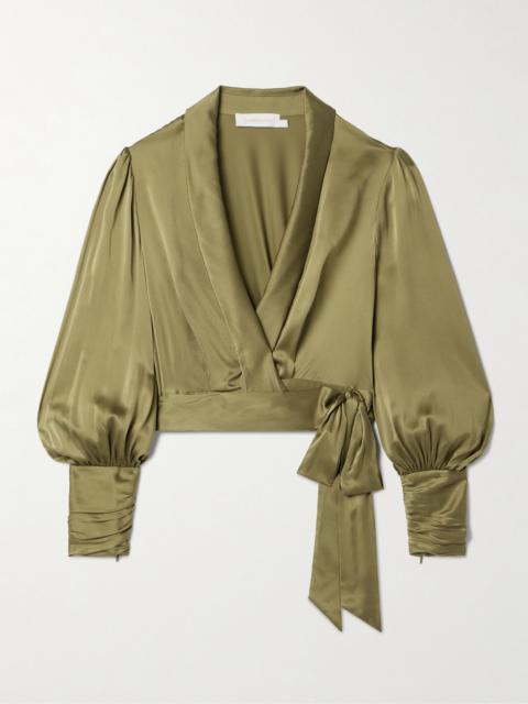 Zimmermann Silk-satin Wrap Blouse