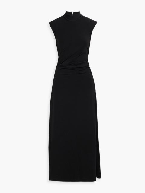 Brunello Cucinelli Draped wool-blend jersey maxi dress