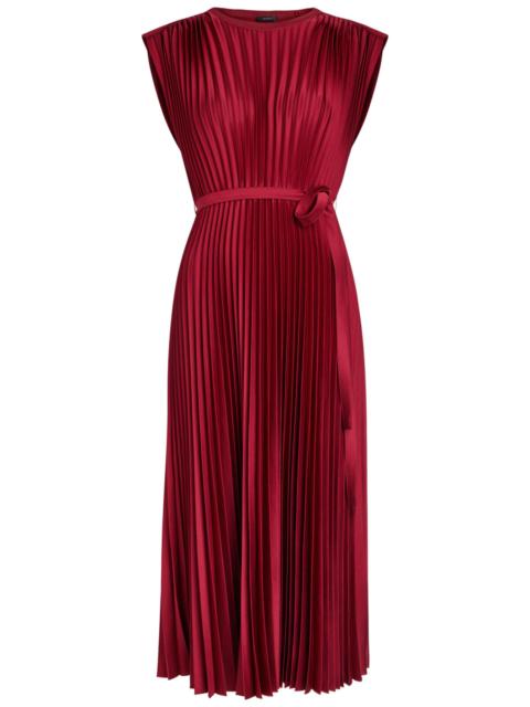 JOSEPH Joseph Volta Plissé Satin Midi Dress