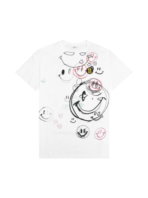 Raf Simons x Smiley Student Drawing Print Big Fit T-Shirt 'White'