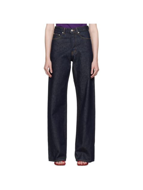 Dries Van Noten Navy Straight Jeans